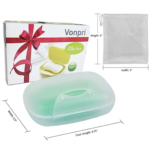 Soap Box Holder, 2-Pack Soap Dish Soap Savers Case Container For Bathroom Camping Gym Vonpri (Clear) #TOP4