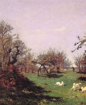 Peinture à l'huile Spring in Pont Aven un cadeau d'art prestigieux de 36x48 pouces