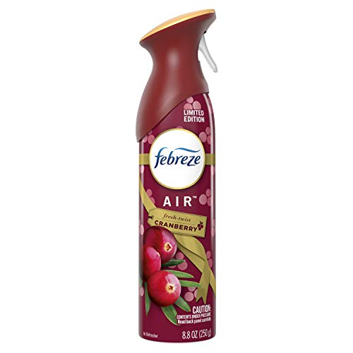 Image of Febreze Air - Air Freshener Spray - Fresh-Twist Cranberry - Limited Edition Holiday Collection 2020 - Net Wt. 8.8 OZ (250 g) Per Bottle - Pack of 2 Bottles