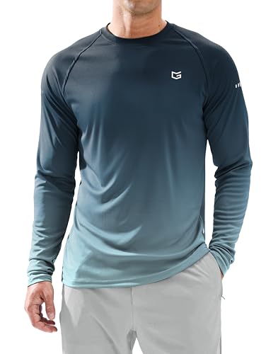 Image of Men's Sun Protection Swim Long Sleeve UPF 50+ Rash Guard Lightweight Shirts