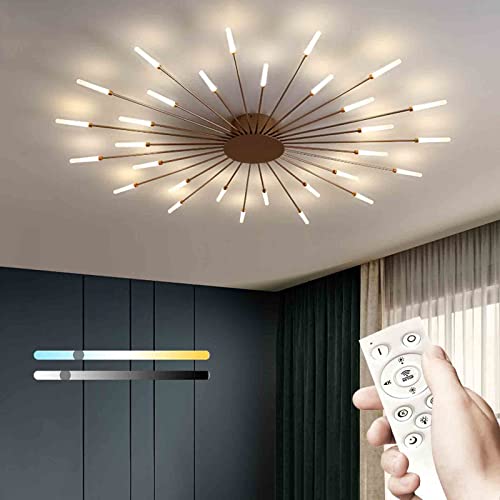 Lustre plafonnier LED pour salon éclairage moderne dimmable 3000K 6000K
