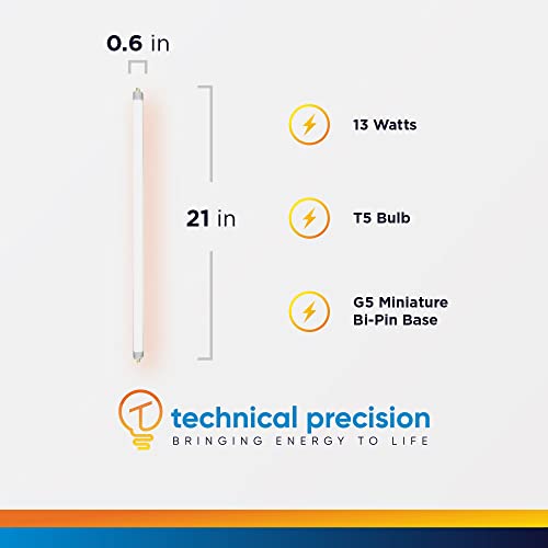 Technical Precision Replacement For Jasco F13T5830L Light Bulb F13T5Cw Fluorescent Bulbs 21 Inch Overall Length - G5 Miniature Bipin Base - 1 Pack #TOP1