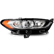 2013-2016 for Ford Fusion Headlight Assembly Compatible with for 2013 2016 for Ford Fusion Energi SE Sedan 4-Door 2.0L Headlamp Black Housing Amber Reflector Replace Passenger Side Headlight
