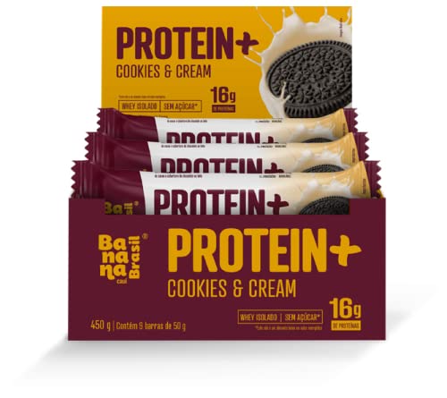 Banana Brasil Display Barra De Proteina Protein + Recheio De Cookie - 9 Unidades De 50G (450G)
