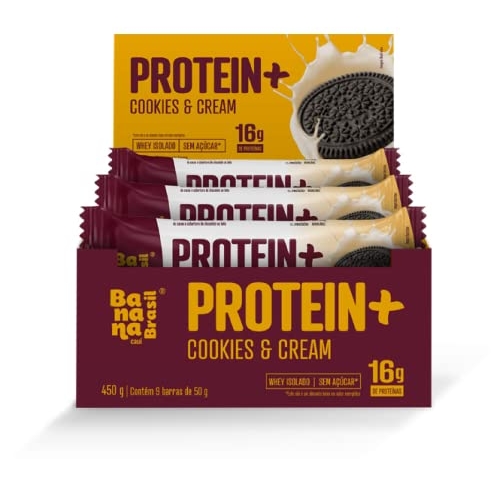 Banana Brasil Display Barra De Proteina Protein + Recheio De Cookie - 9 Unidades De 50G (4...