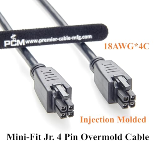 Image of Mini-Fit Jr. 4.2mm 4 Pin Female to Female Receptacle OTS Overmolded Cable Dual Row 4 Circuits Power & Signal Cable Compatible with 39-01-2040, 2451350420 (5PCS, 2M /6.6FT)