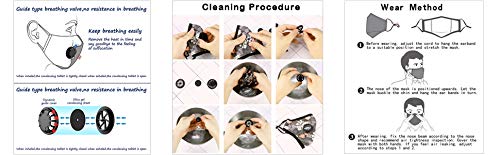 Pacote com 2 capas de algodão reutilizáveis com válvula respirável, tecido de algodão lavável com 4