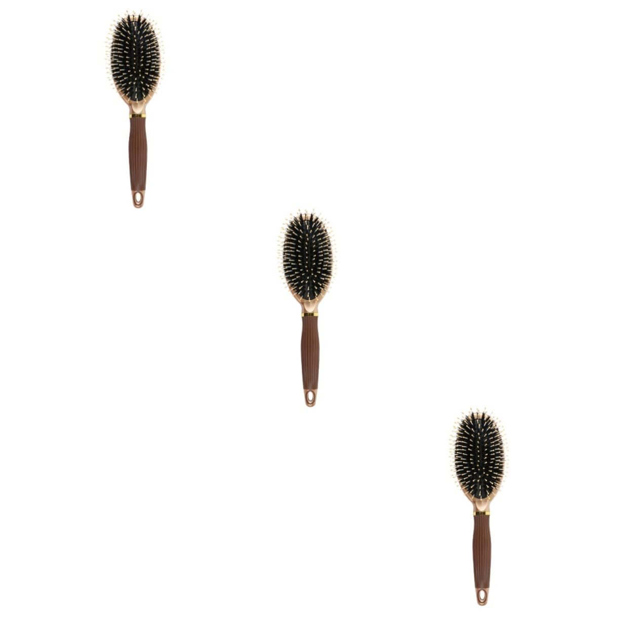 FRCOLOR 3piezas Peine De Masaje Ovalado Mango De Plástico Cepillo Antiestático Para Desenredar y El Cabelludo Para Cabello Rizado y Seco