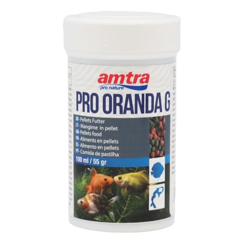 Amtra Pro Oranda Gran 100 ml - Mangime completo in granuli per pesci rossi, Orifiamma e affini, per acqua dolce e salata