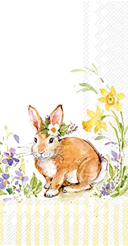Easter Party Paper Hand Towels for Bathroom Decor Guest Towels Disposable Bunny Decor Easter Decorations and Dinner Napkins Pak 32