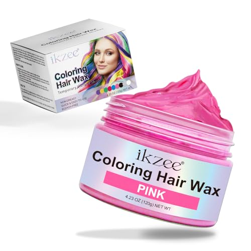 Tinte Pelo Rosa para Mujer Hombre Temporal,Color Cabello Cera,Tinte Instantáneo para Cabello Para Teñir el Cabello,Para Fiestas, Cosplay y Hallowee