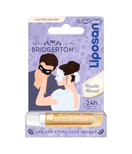 Liposan Bridgerton Edición Limitada Vanilla Biscuit - Bálsamo Labial Hidratante - Cacao de Labios con 24h de Hidratación - Aroma a Vainilla - Sutil Brillo de Labios - Todo Tipo de Piel - 4,8 g