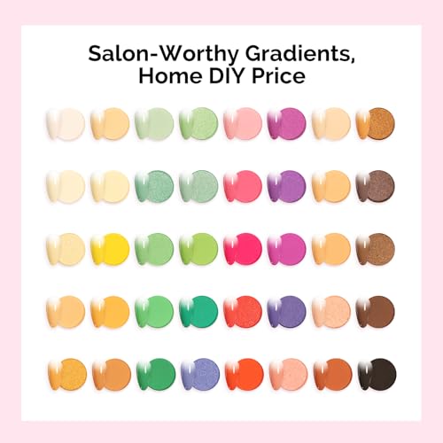 Image of MelodySusie 40 Colors Nail Powder Pigment Kit - Long Lasting for Easy Gradient Ombre Nail Art,Professional DIY Manicure Supplies for Beginners Home Salon Use