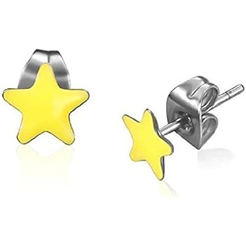 Boucles d'Oreilles Étoile Jaune Clous Puces Star CameleonShop Cover
