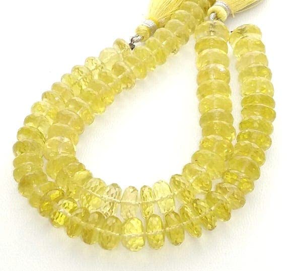 Perles quartz citron en rondelles pour fabriquer vos propres bijoux d'été bohèmes