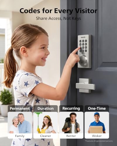 Philips WiFi Keypad Door Lock with Handle, App Control Smart Deadbolt Lock - image 6