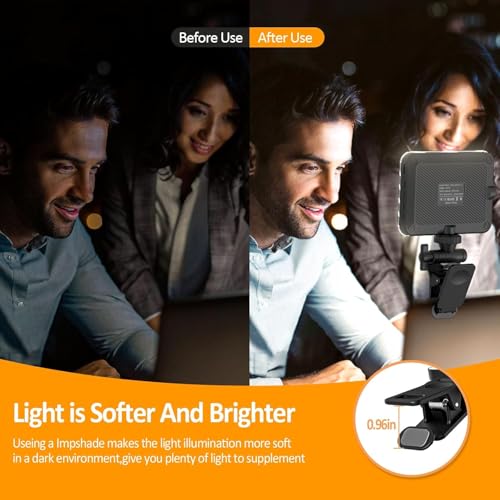 Image of XINBAOHONG Rechargeable Selfie Light, Clip Fill Light for Phone Laptop Tablet Portable Light for Video Conference Live Streaming Zoom Call Makeup Picture (White)