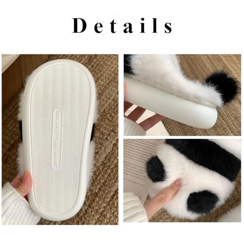 Panda Animal Slippers for Women and Men Plush Winter House Slippers with Backs for Indoor and Outdoor3