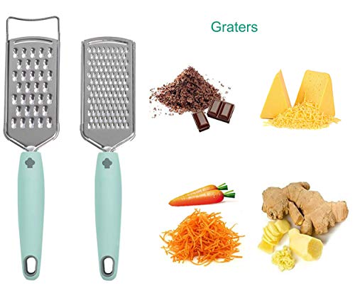 Figerle Vegetable Peelers Graters For Kitchen Set, 4-Pcs Sharp Stainless Steel Peelers Graters For Potato, All Fruits & Veggie #TOP2