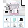 Memoking T02 Hard Storage Case - Compatible with Phomemo D30, SUPVAN E10, NIIMBOT D11, JADENS D110 and More, with Zipper Mesh Pocket, Waterproof Shockproof, Gradient Pink (Only Case)