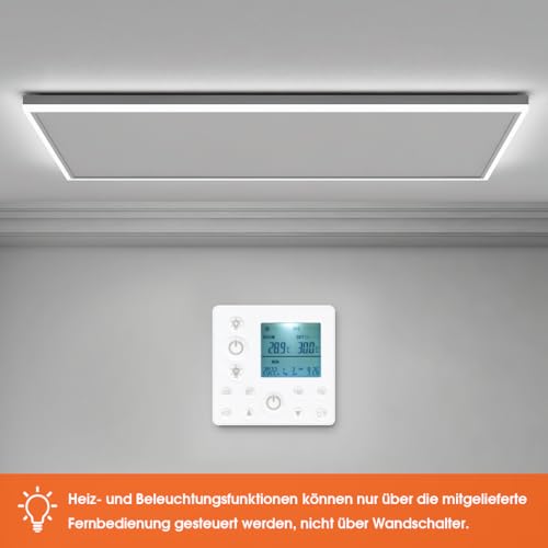 Heizung byecold Infrarot mit Thermostat 350W Decken, LED Licht