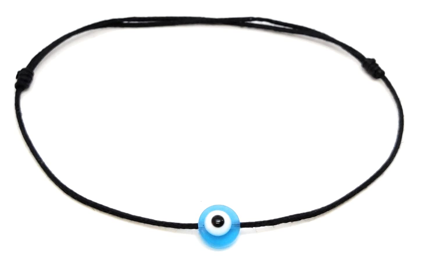 Jewel String Evil Eye (Sky Blue) Anklet for Unisex Adult (Black)-image-43