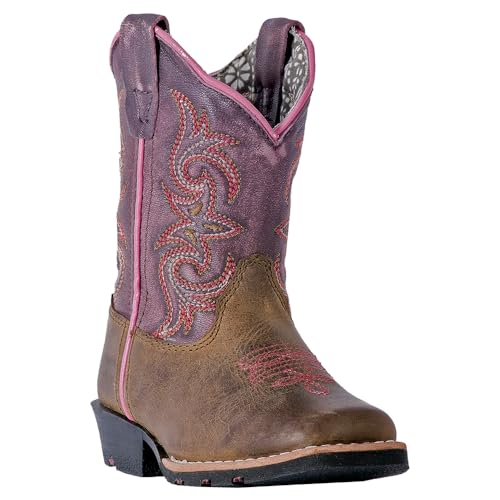 Dan Post Boots Toddler Girls Tryke Embroidered Square Toe Casual Boots Mid Calf - Purple2