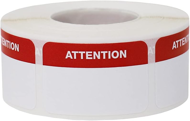 Attention Medical Healthcare Labels, 1 x 1.5 Inch Rectangle, 500 Total Labels