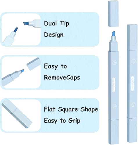 Image of Aesthetic Cute Highlighters Bible and Pens No Bleed Mild Soft Chisel Pastel Marker Pens for Journal Note Taking School Stationary (Dual Tip 12 Pcs..