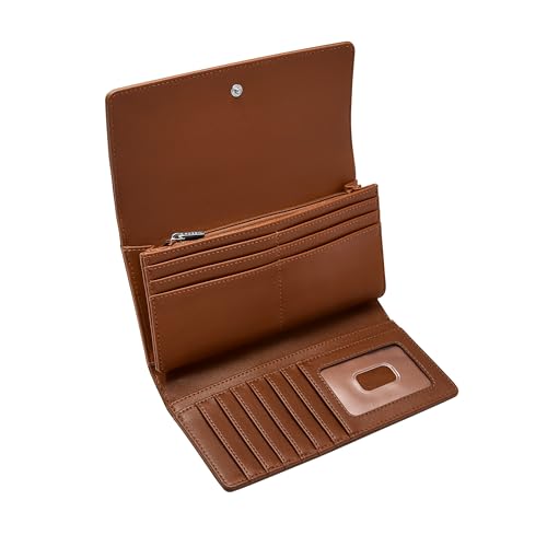 Image of Fossil Women's Logan Leather Wallet RFID Blocking Flap Clutch Organizer