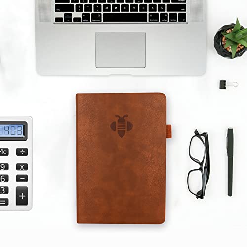 Registre de chèques et de transactions marron avec carnet de chèques rigide - 6