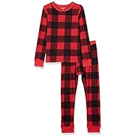 Amazon Essentials Toddler Boys' Thermal Long Underwear Set, Red Buffalo Check, 4T