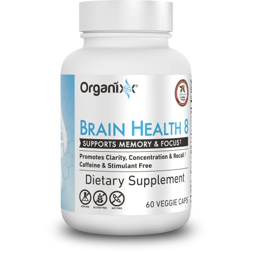 Organixx Powerful Brain Health Supplement to Support Brain Function, Clarity, Focus, Re-Energize Brain Cells, Helps Promote a Balanced Mood, Gluten Free, Non GMO, 60 Vegetarian Capsules