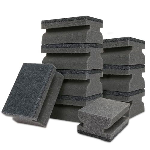 9 Pcs Esponjas Cocina Negras, Estropajo Cocina Antiarañazos Lavables, Esponjas para Limpiar ollas, sartenes y Platos