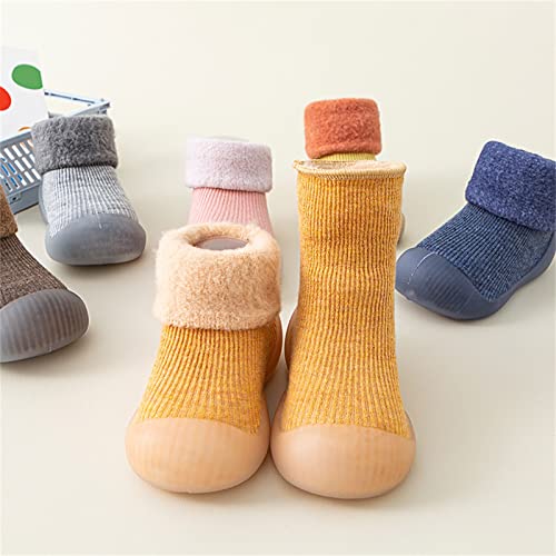 Toddler Shoes Infant Boys Girls Socks Shoes Toddler Fleece WarmThe Floor Non Slip Prewalker Baby Girl Socks Shoes4