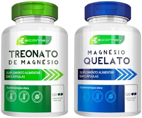 Mix Magnesio Treonato + Quelato 500mg 100% Puro Concentrado 240Cá...