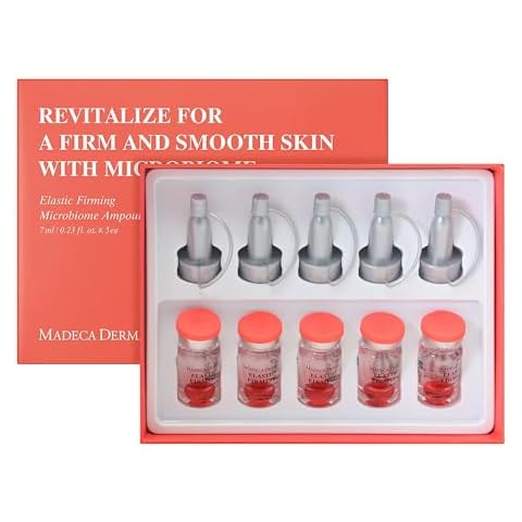 MADECA DERMA Elastic Firming Microbiome Ampoule – Hydrating Korean Skincare with Hyaluronic Acid, Collagen & Peptides for Firmness, Elasticity, Fine Line Reduction & Rejuvenation (0.23 fl oz x 5) Cover