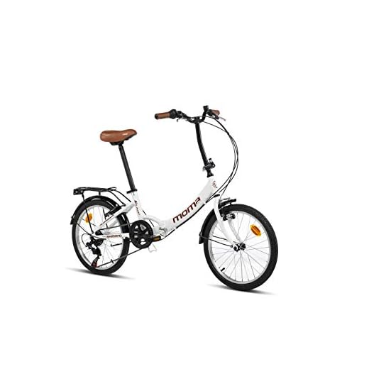 Moma Bikes Bicicleta Plegable Urbana SHIMANO FIRST CLASS 20" Alu, 6V. Sillin Confort, Blanco