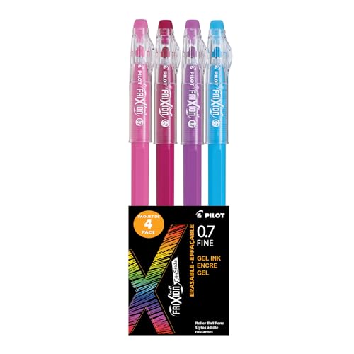 Pilot - PILOT FriXion Ball Color Sticks Erasable Gel Pens, Fine Point, Pack of 4, Assorted Colours