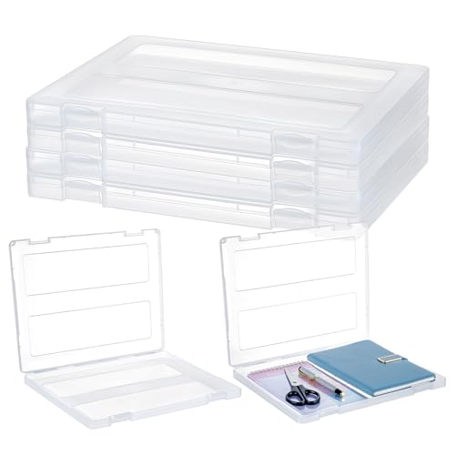 GLASSWINDS 4 Pack Plastic Scrapbook Paper Storage Box
