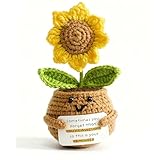 HanYun Pocket Hug Positive Sonnenblume, Kreative Strickwolle Sonnenblume Puppe Süße Häkel Sonnenblumen Dekoration mit Ermutigungskarte Mutmacher Geschenk, Gute Besserung Geschenk, Einschulung Gesche