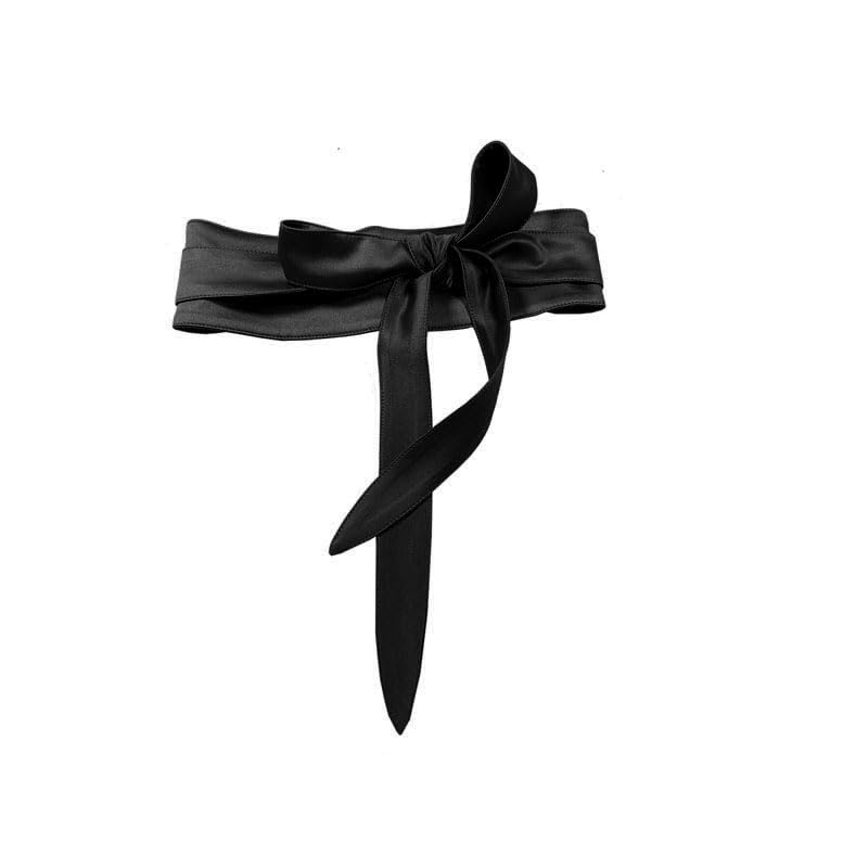 Women's Wide Belt with Bouble loop dress Lace-up waist cover Obi Bowknot Cinch Wrap Around Wide Waistband Knotted Belt for Dress2