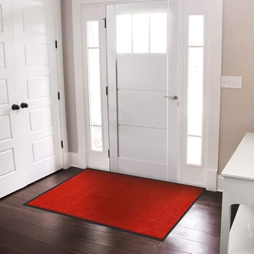 casa pura Tapis Entrée sous Porte Rhine Rouge,Paillasson Absorbant Lavable en Machine à Laver,Enlève salissures,Dos en TPE Durable et antidérapant,Passe...