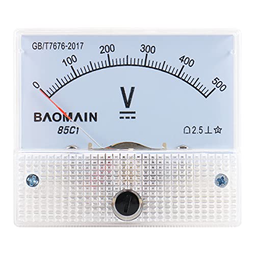BAOMAIN 85C1 DC 0-500V Class 2.5 Analog Panel Volt Meter