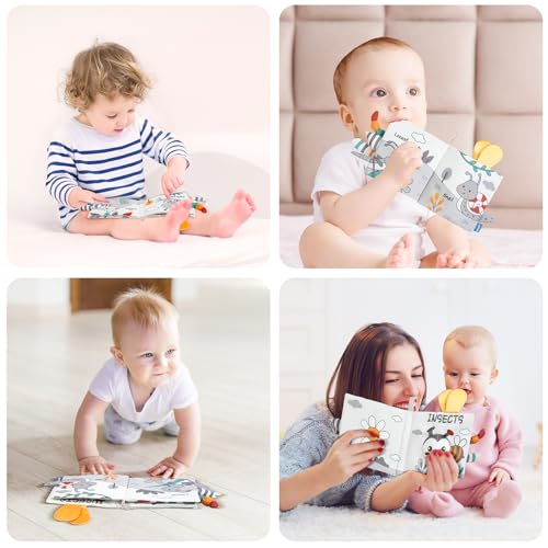 Image of HOTUT Soft Baby Book Toy - Newborn Crinkle Touch and Feel for 0-6 Months, 3D Toddler & Kids Toy, Gift for Boys & Girls (Bee)