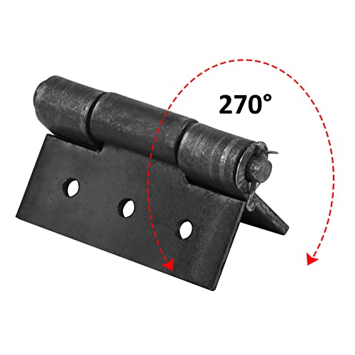 Fanmao 4 Pcs 4-1/4 Inch X 4-1/8 Inch Weld On Butt Gate Hinge, Weldable Metal Gate Hinge With Prepunched Hole Removable Pin thumb #2