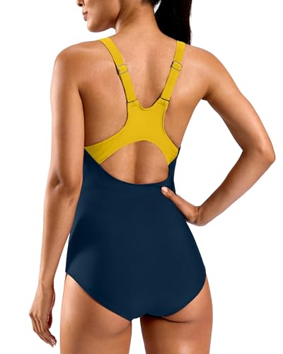 Image of G Gradual Women's Athletic One Piece Swimsuit with Adjustable Straps Competitive Racerback Modest Bathing Suit for Women