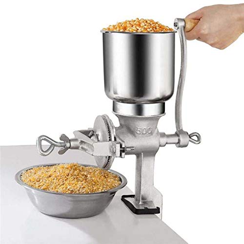 Molinillo manual de hierro fundido para moler maíz, café, trigo, nueces, portátil, fácil de usar y duradero, perfecto para uso doméstico y actividades al aire libre