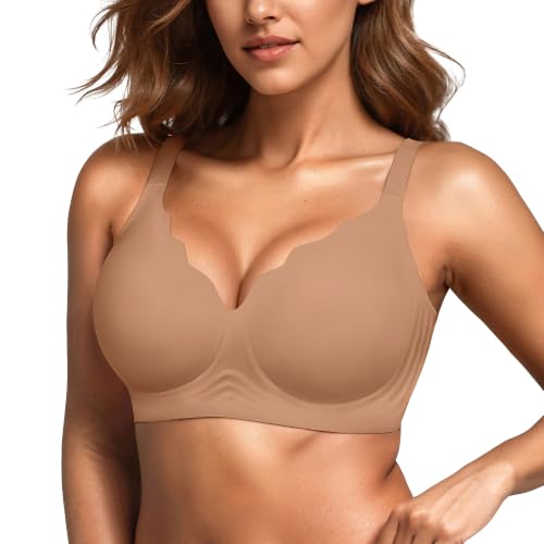 Image of Seamless Wireless Bra for Women with Support - No Underwire Full Coverage Push Up Comfort Bras - Back Fat Smoothing Bralette