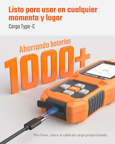 TOPTES CT-580 Detector de monóxido de Carbono recargable de 0-1000PPM 5